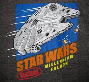Star Wars - Millennium Falcon Rebel 8-Bit (Black) - L Shirt